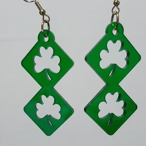 Shamrock Earrings With Gold Earwires